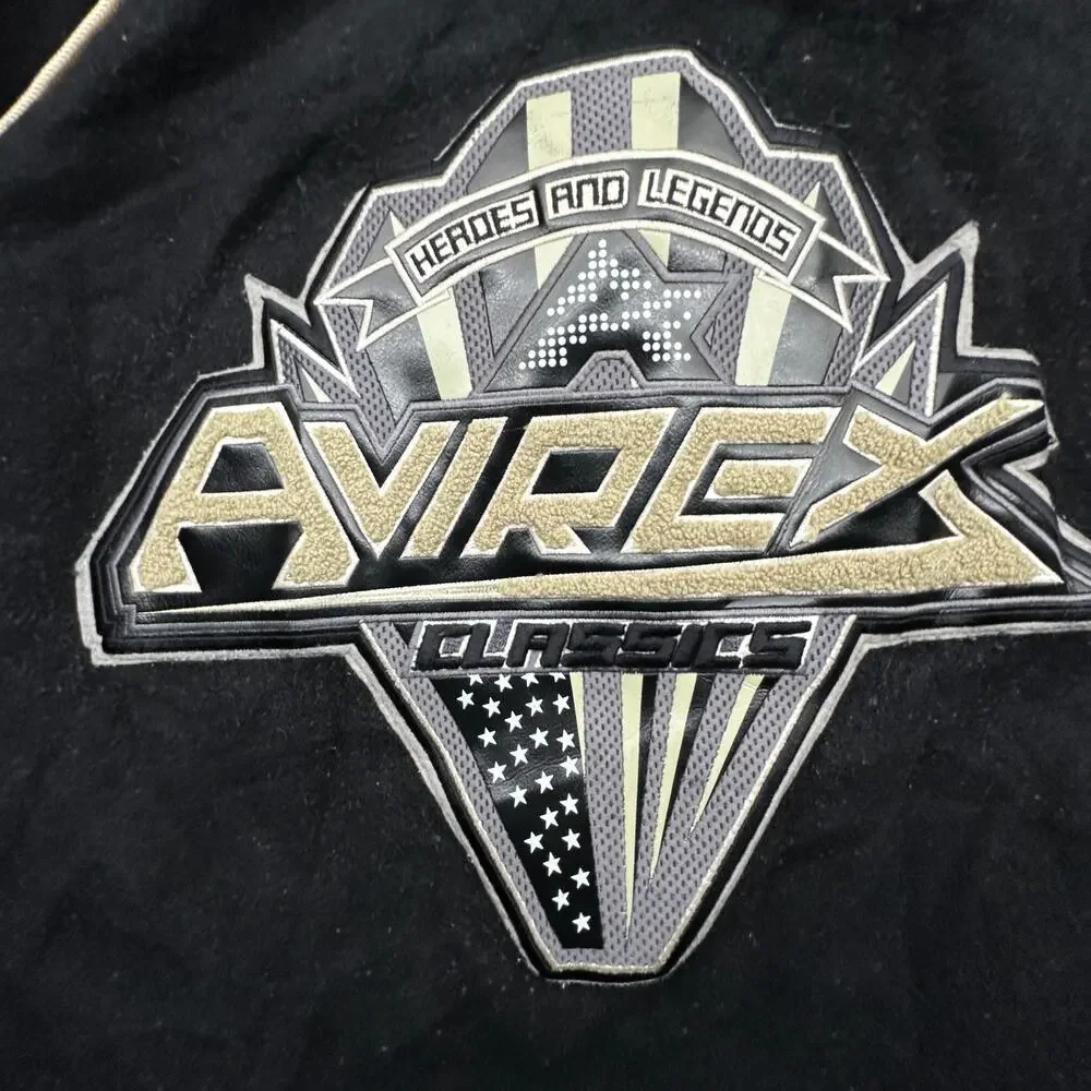 Vintage Avirex Heroes and Legends Wool Varsity Jacket Mens Large RIPPED LINING